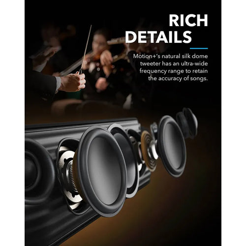 Anker Soundcore Motion+ Bluetooth Speaker - Hi-Res 30W Audio, Extended Bass & Treble, Wireless HiFi Portable Speaker